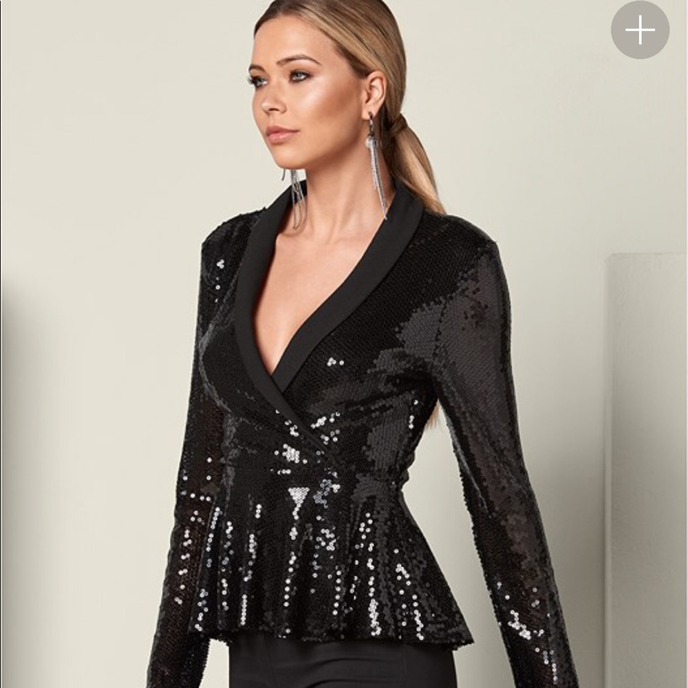 Black sequin top